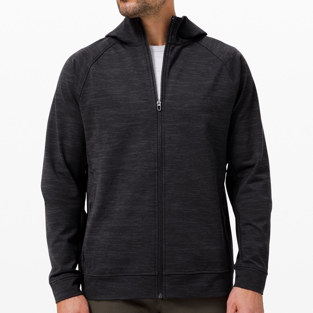 Lululemon City Sweat *Jacquard* Full Zip Hoodie (Obsidian/black, L)